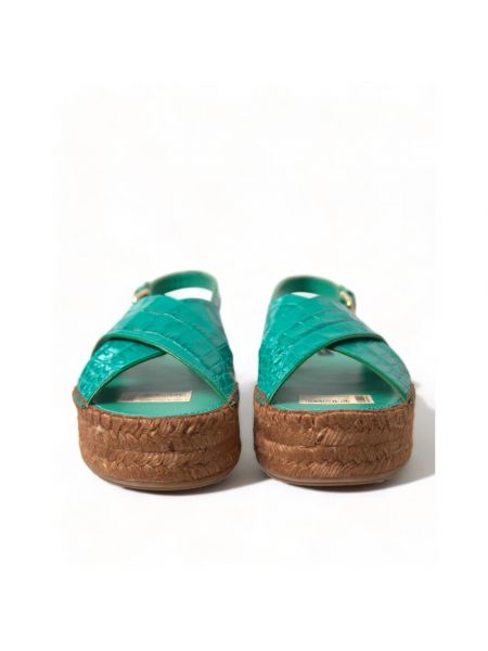 Sandały trekkingowe skórzane bez obcasa na platformie Dolce And Gabbana