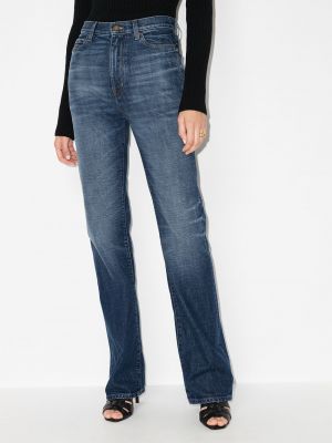 Jeans taille haute large Saint Laurent bleu