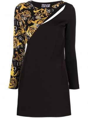 Džínové šaty s potiskem Versace Jeans Couture černé