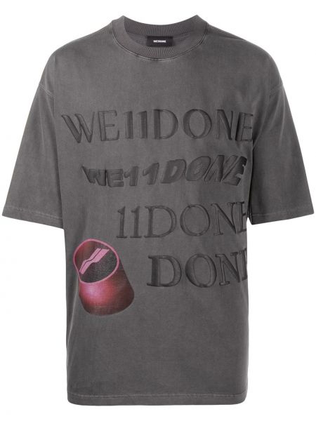 Camiseta con bordado We11done gris