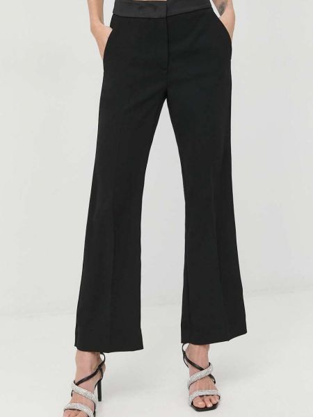 Marella pantaloni femei, culoarea negru, drept, medium waist