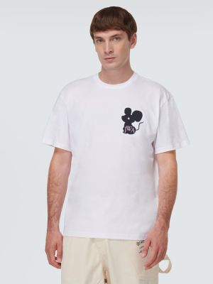Βαμβακερή μπλούζα με κέντημα από ζέρσεϋ Jw Anderson λευκό