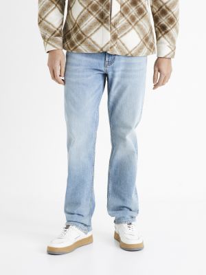 Priliehavé džínsy s rovným strihom Celio sivá