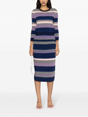 Sweter żakardowy Dvf Diane Von Furstenberg niebieski