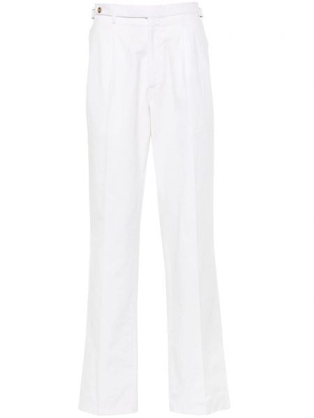Plisované rovné kalhoty Boglioli bílé