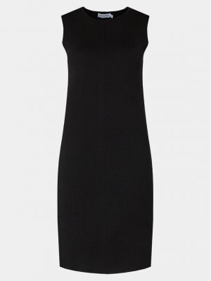 Gyapjú kötött gyapjú mini ruha Calvin Klein fekete