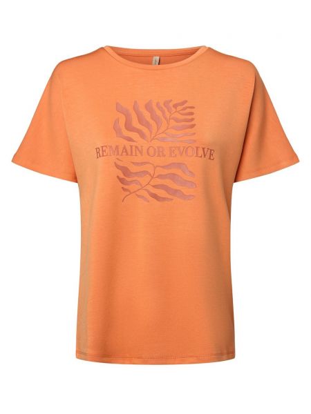 Koszulka z nadrukiem z modalu Soyaconcept pomarańczowa