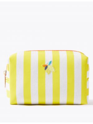 Pruhovaná kosmetická taška Marks & Spencer žlutá