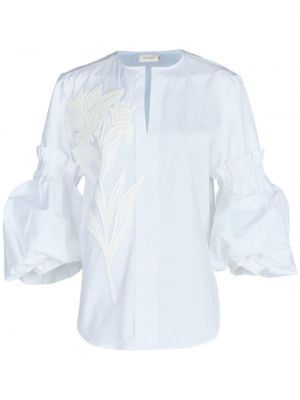 Bombažna bluza s cvetličnim vzorcem Silvia Tcherassi bela