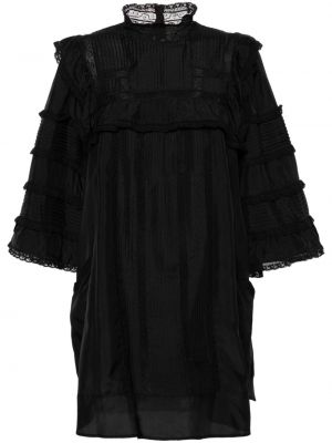 Nėriniuotas šilkinis suknele Isabel Marant juoda