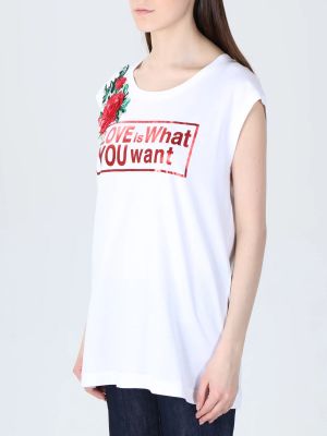 Хлопковая футболка с принтом Dolce & Gabbana белая