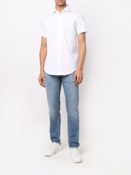 Chemise avec manches courtes Emporio Armani blanc