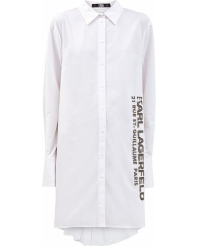 Рубашка удлиненная из поплина Karl Lagerfeld, белая