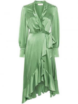 Hedvábné šaty Zimmermann zelené