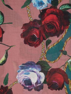 Raštuotas gėlėtas šalikas Dolce & Gabbana rožinė
