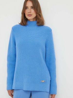 Sweter wełniany Michael Michael Kors niebieski