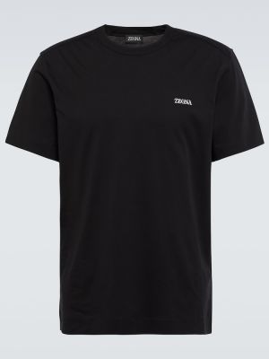 Camiseta de algodón Zegna negro