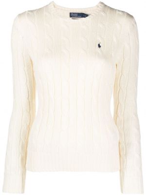 Pletena bombažna polo majica z v-izrezom Polo Ralph Lauren