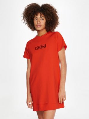 Koszula nocna Calvin Klein pomarańczowa