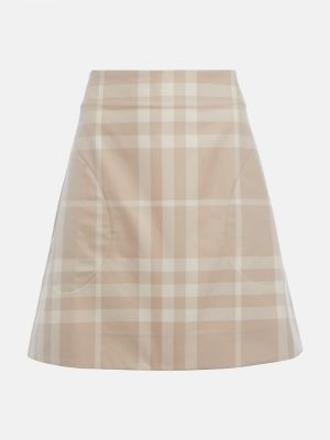 Mini falda de algodón a cuadros Burberry marrón