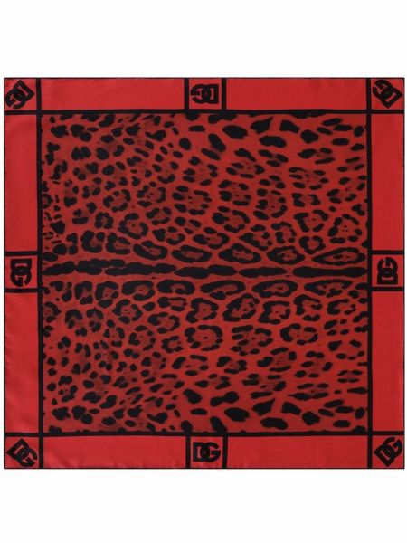 Pañuelo con estampado leopardo Dolce & Gabbana rojo
