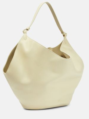 Kožená nákupná taška Khaite biela
