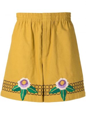 Kratke hlače s cvetličnim vzorcem Bode rumena