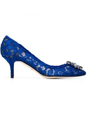 Krajkové lodičky Dolce & Gabbana modré