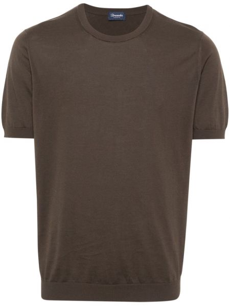 T-shirt en coton Drumohr marron
