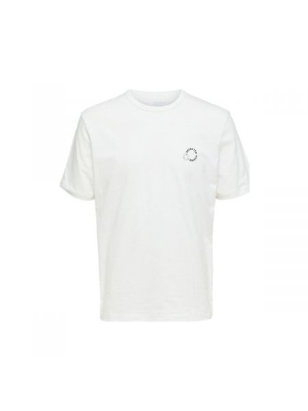 Polo majica s printom Selected bijela