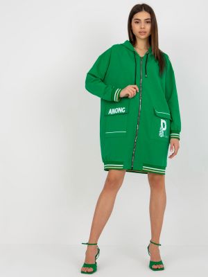 Bluza z napisami Fashionhunters zielona