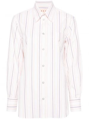 Chemise en coton à rayures Marni blanc