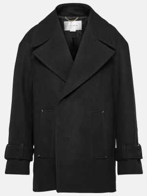 Gyapjú rövid kabát Victoria Beckham fekete