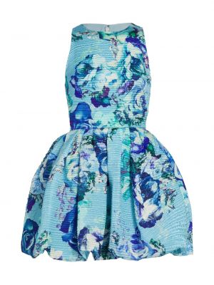 Жаккард платье в цветочек с принтом Monique Lhuillier синее