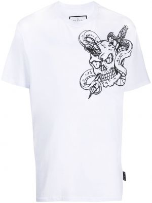 Gyvatės rašto marškinėliai Philipp Plein balta