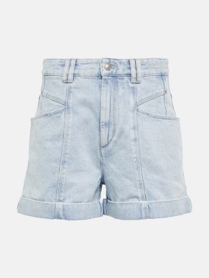 Szorty jeansowe z wysoką talią Isabel Marant niebieskie
