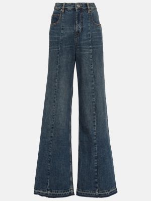 Kõrge vöökohaga alt laienevad teksapüksid Isabel Marant sinine