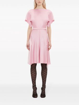 Drapované saténové koktejlové šaty Victoria Beckham růžové