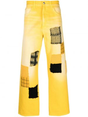 Puuvillased sirged teksapüksid Marni kollane