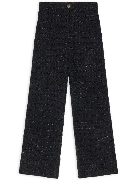 Pantaloni cu picior drept din tweed Balenciaga negru