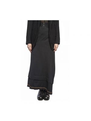 Falda larga de lana Marc Le Bihan negro