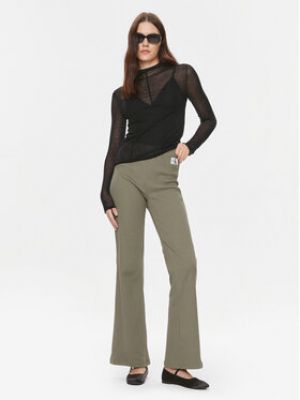 Rovné kalhoty Calvin Klein Jeans zelené