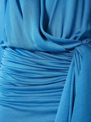 Džerzej viskózové mini šaty s mašľou Blumarine modrá