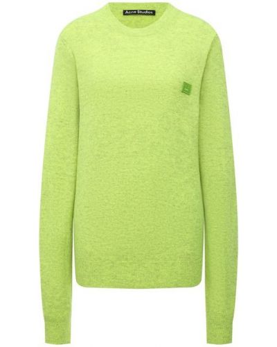Шерстяной пуловер Acne Studios, зеленый