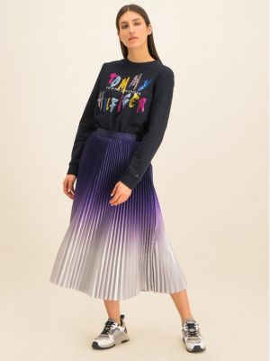 Plisované sukně Tommy Hilfiger fialové