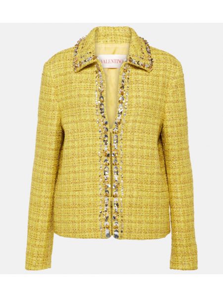 Μπουφάν tweed Valentino κίτρινο