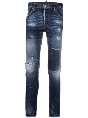 Slim fit distressed skinny jeans Dsquared2 blau