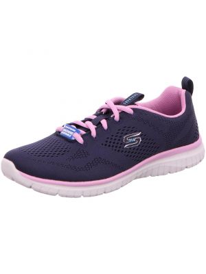 Jednofarebné šnurovacie nízke tenisky na podpätku Skechers