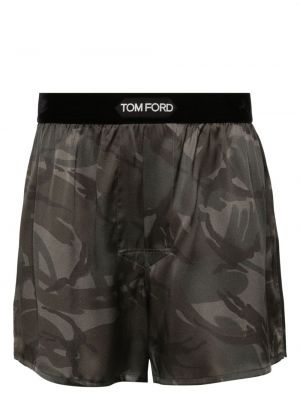 Seiden boxershorts mit camouflage-print Tom Ford grün
