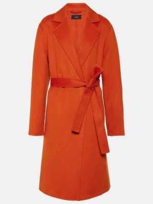 Μάλλινο παλτό κασμίρ Joseph πορτοκαλί